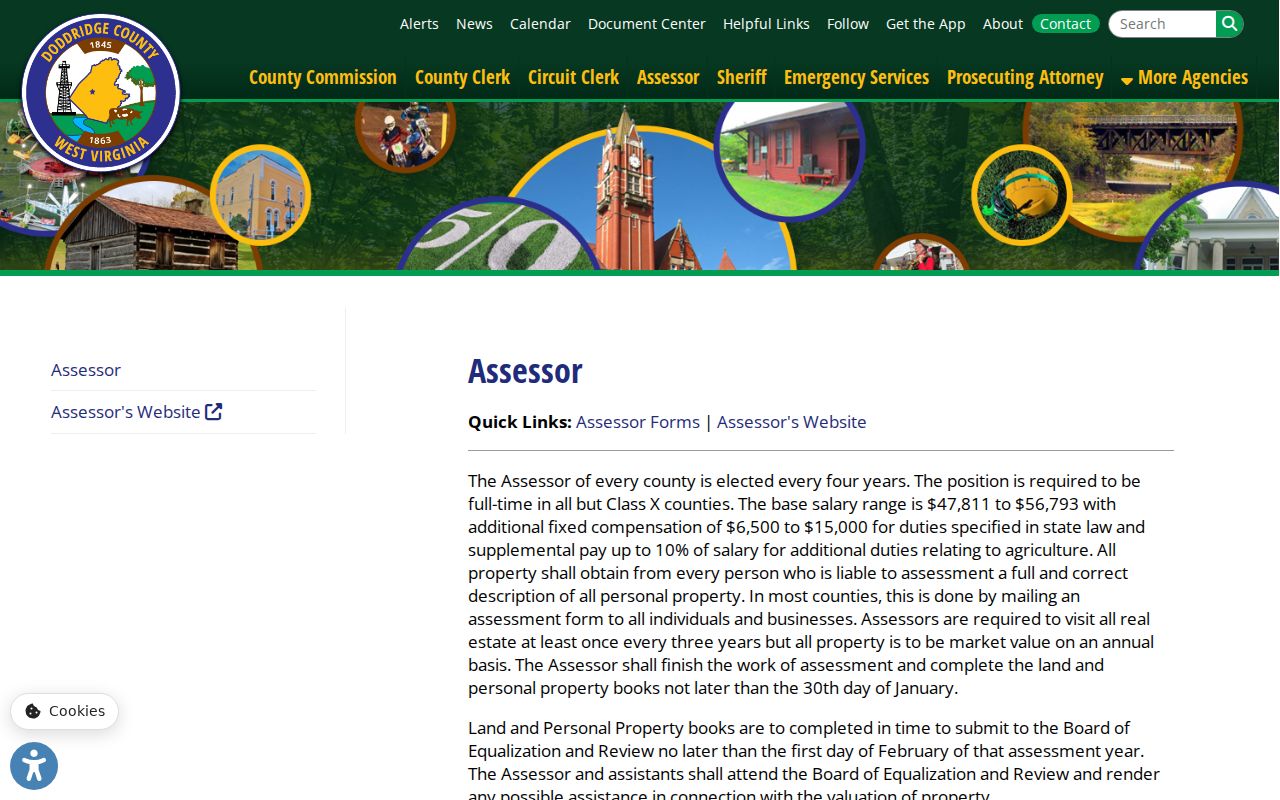Doddridge County property records assessor calendar and valuation details